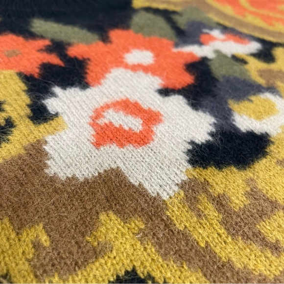 Vintage Mondi Wool Angora Blend Floral Filigree Design Crewneck Sweater - Picture 8 of 15